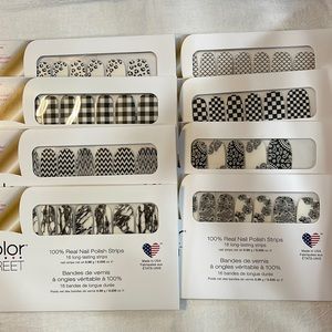 8 sets of Color Street nails Black & White patterns only! Retired! $96 retail!